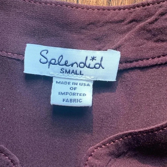 Splendid Sleeveless Dress Plum Split Neck Size Small - Picture 5 of 7